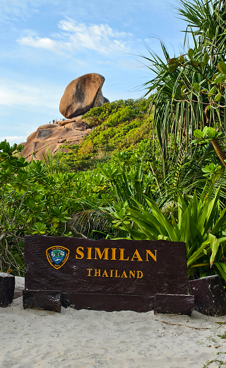 Turquoise bay view from the Sail Rock viewpoint hike, Similan Island