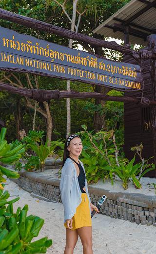 Similan National Park Protection Unit sign at the start of the Sail Rock hike